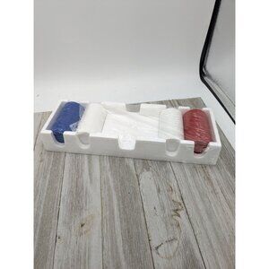 Vintage Rummy Royal Chips Blue Red White 100 count 1940s Tabletop Game Board